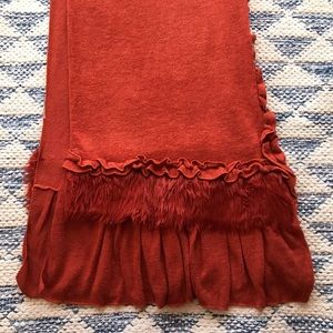 NWOT Japan Large Fuzzy Brick Orange Fashion Scarf